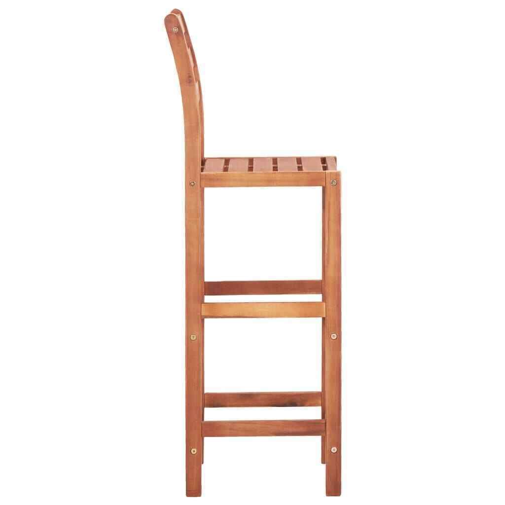 2 Pcs Solid Acacia Wood Bar Stools Z986434