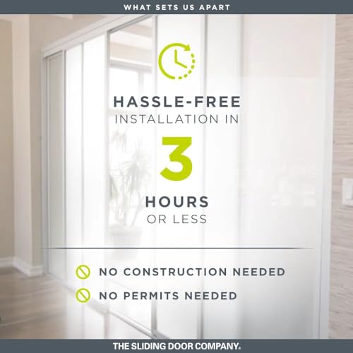 90"x80" White Triple Pane Multi Sliding Glass Wall Room Divider with Aluminum Framed Clear Tempered Glass Z34440