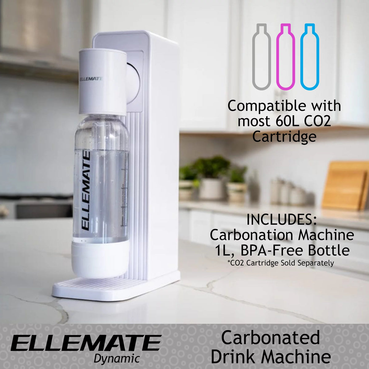Dynamic Carbonated Drink Maker with 2 CO2 Cartridges X325