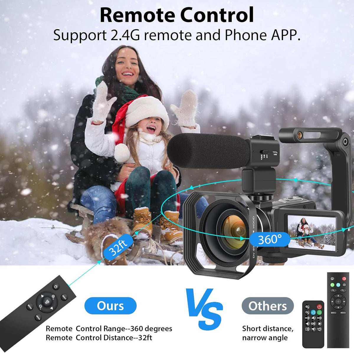 4K 56MP Camcorder with External Mic Z920552