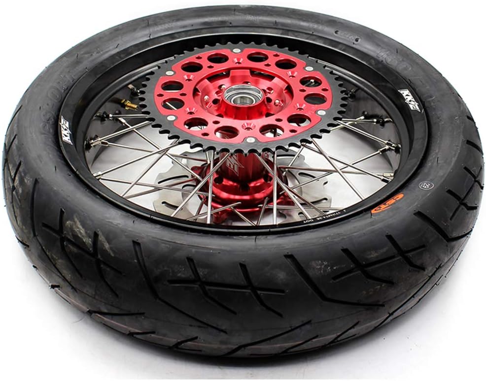 Red Hub Supermoto Wheels with CST Tires Z2460