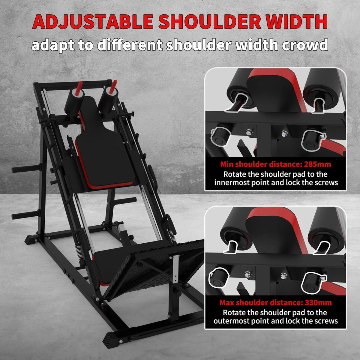 Leg Press Hack Squat Machine Combo with Weight Storage Posts J46085