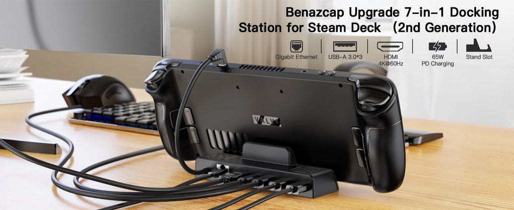 6-in-1 Steam Deck Dock with Gigabit Ethernet, 4K@60Hz HDMI, USB 3.0, USB-C I358