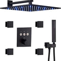 12 Inch Matte Black Thermostatic Rain Shower System H62464