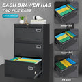 Black Locking Metal 3 Drawer Filing Cabinet O3855