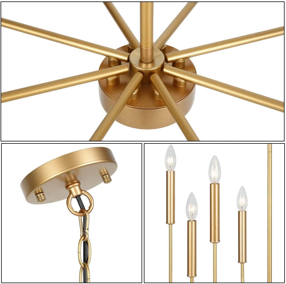 Gold 8-Light Candle Chandelier X9394