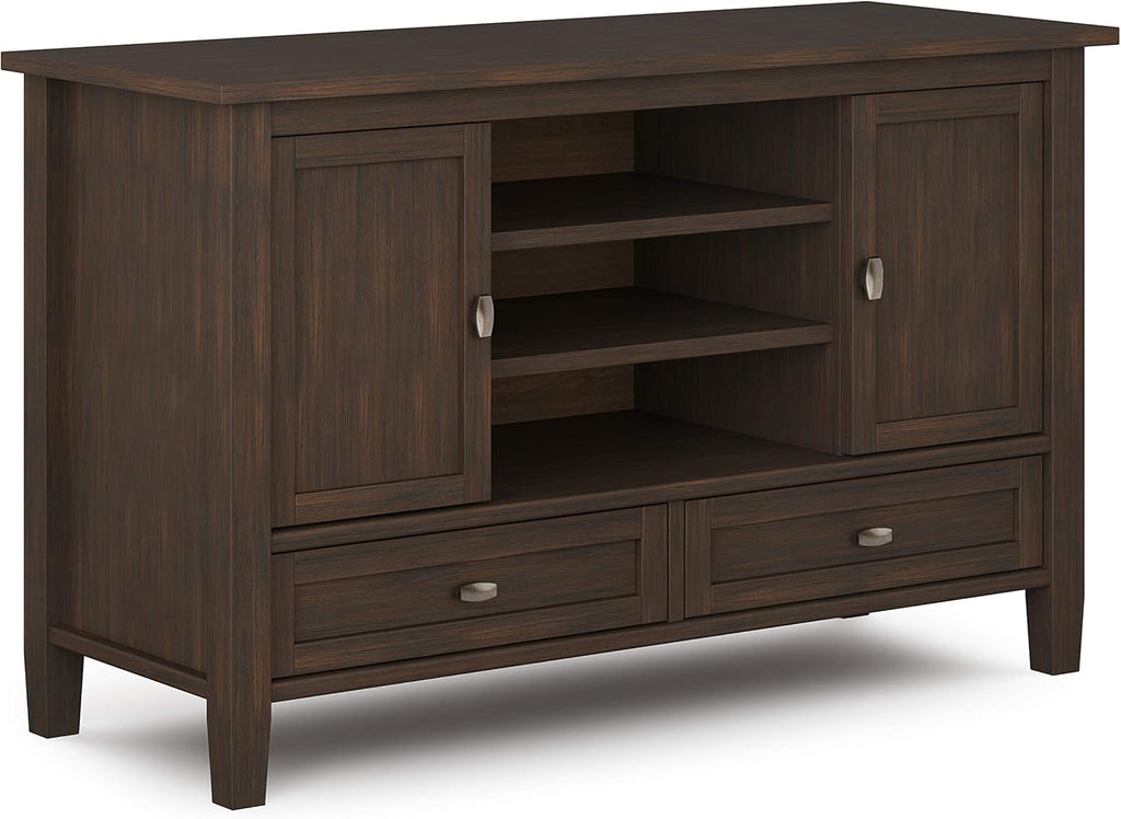 47 inch Wide Rustic Natural Aged Brown Solid Wood TV Media Stand H425