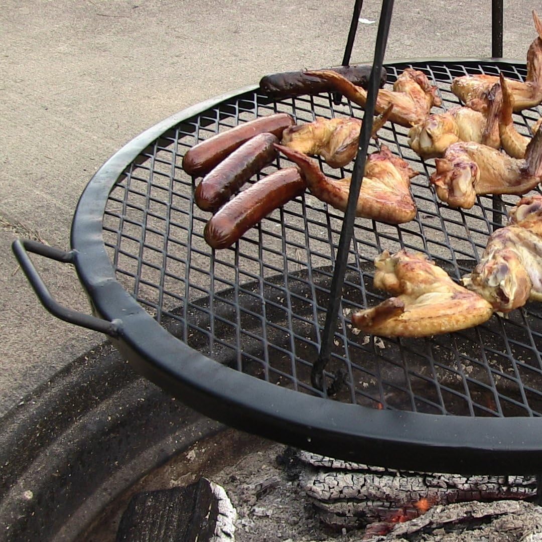 Round Heavy-Duty Steel Fire Pit Cooking Grate C463941
