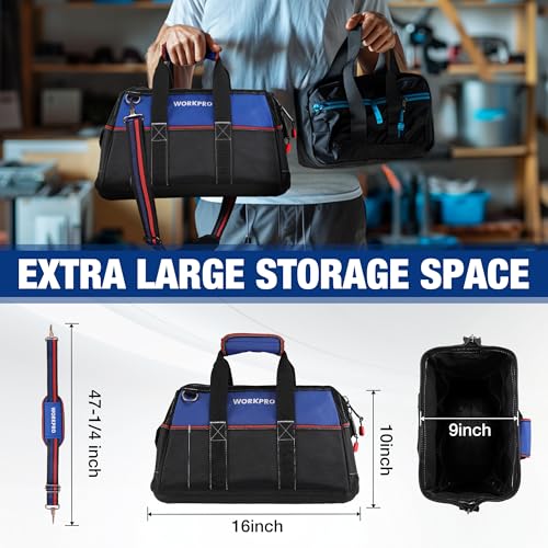 16-inch Wide Mouth Tool Bag with Water Proof Molded Base C671782