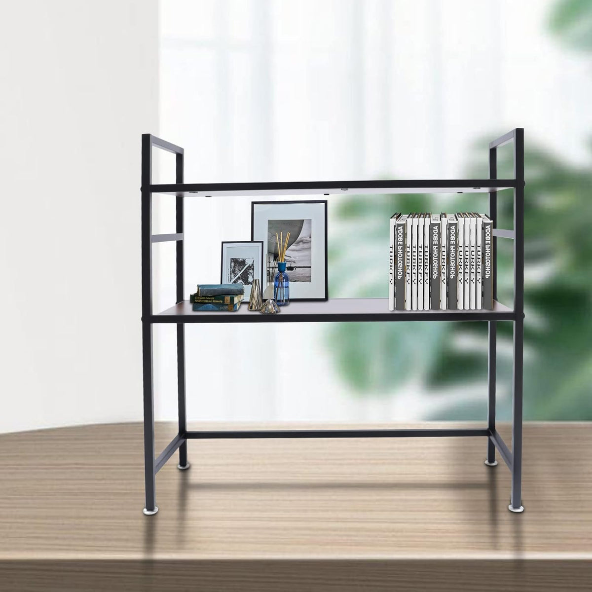 2-Tier Wood Desk Hutch K7285