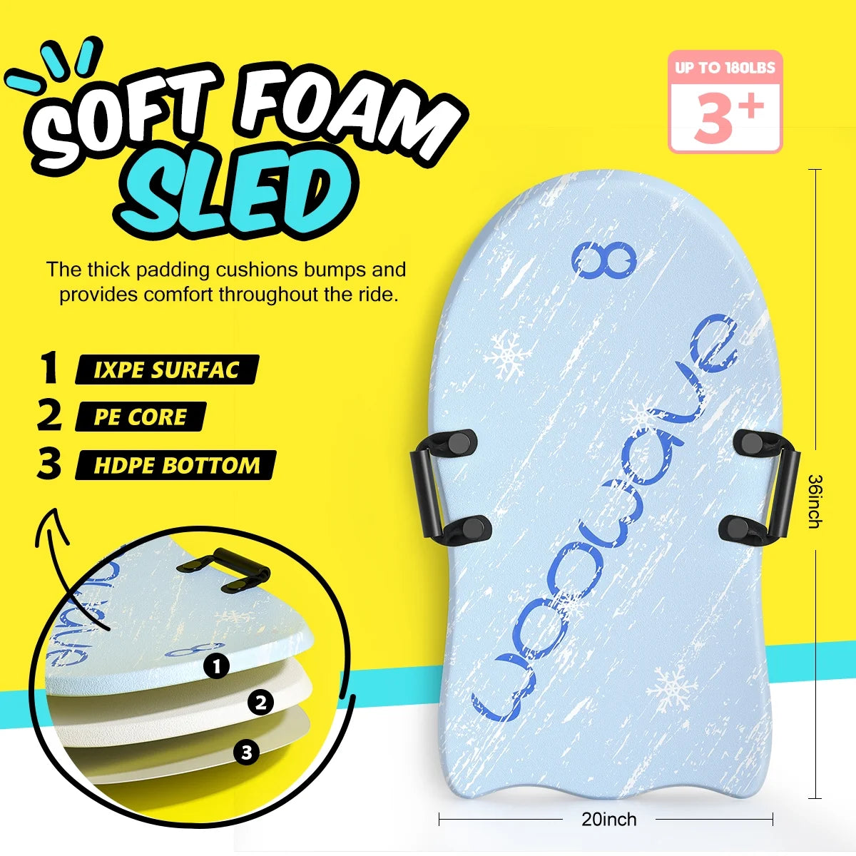 Blue 36 inch Foam Snow Sleds P968