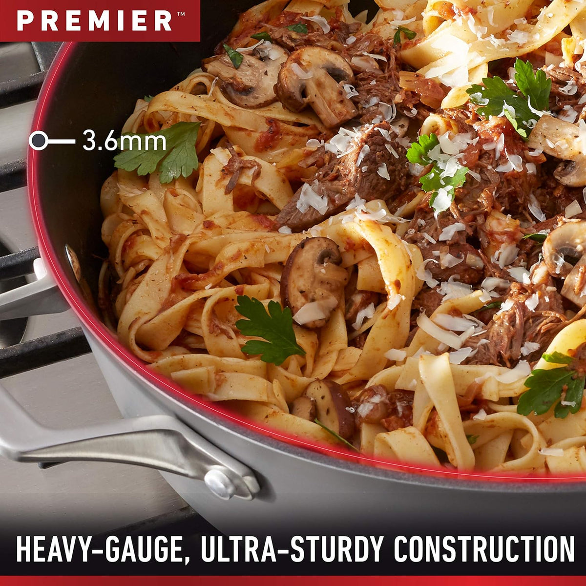 1.5-Quart Hard-Anodized Nonstick Sauce Pan with Cover Black V1839