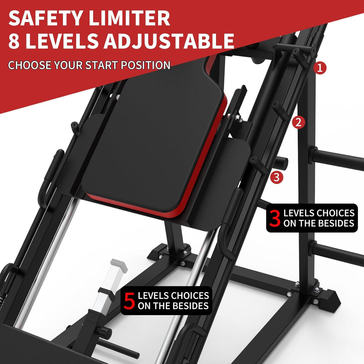 Leg Press Hack Squat Machine Combo with Weight Storage Posts J46085