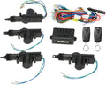 Universal Car Door Lock 4PCS, 12V Door Lock Actuator Keyless Entry System with 2 Remote Controller, Central Control Locking Kit with Trunk Release Button J56140