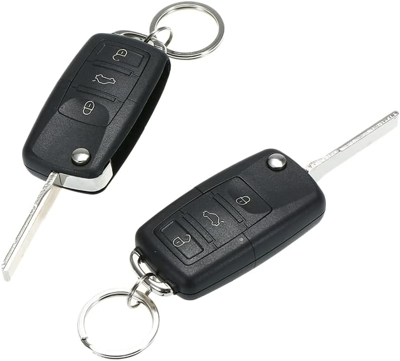 Universal Car Door Lock 4PCS, 12V Door Lock Actuator Keyless Entry System with 2 Remote Controller, Central Control Locking Kit with Trunk Release Button J56140