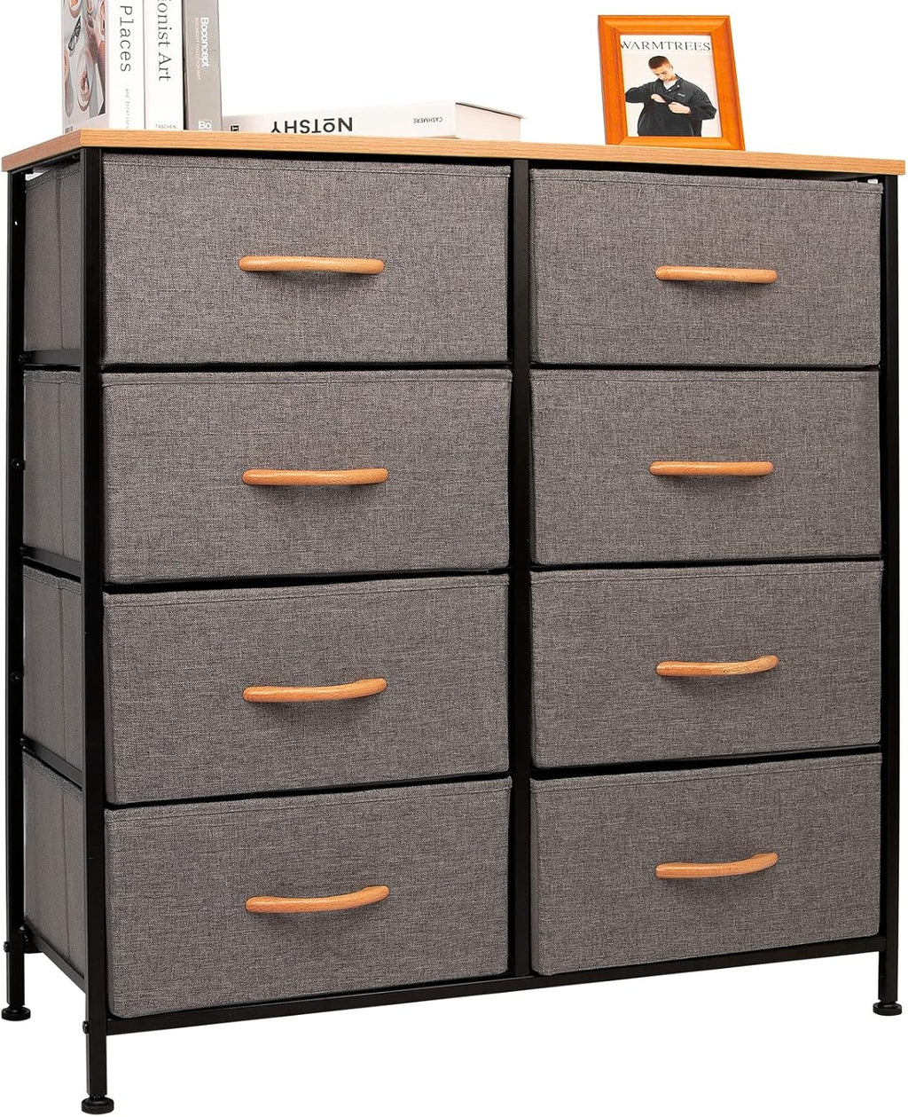 Rustic Brown Fabric 4 Drawer Storage Dresser T637