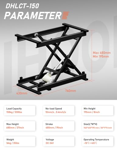 Electric Scissor Lift Table 350Lbs Height Adjustable Electric Lifting Platform V208