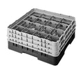 16-Compartment Glass Rack with 3 Gray Extenders T4987