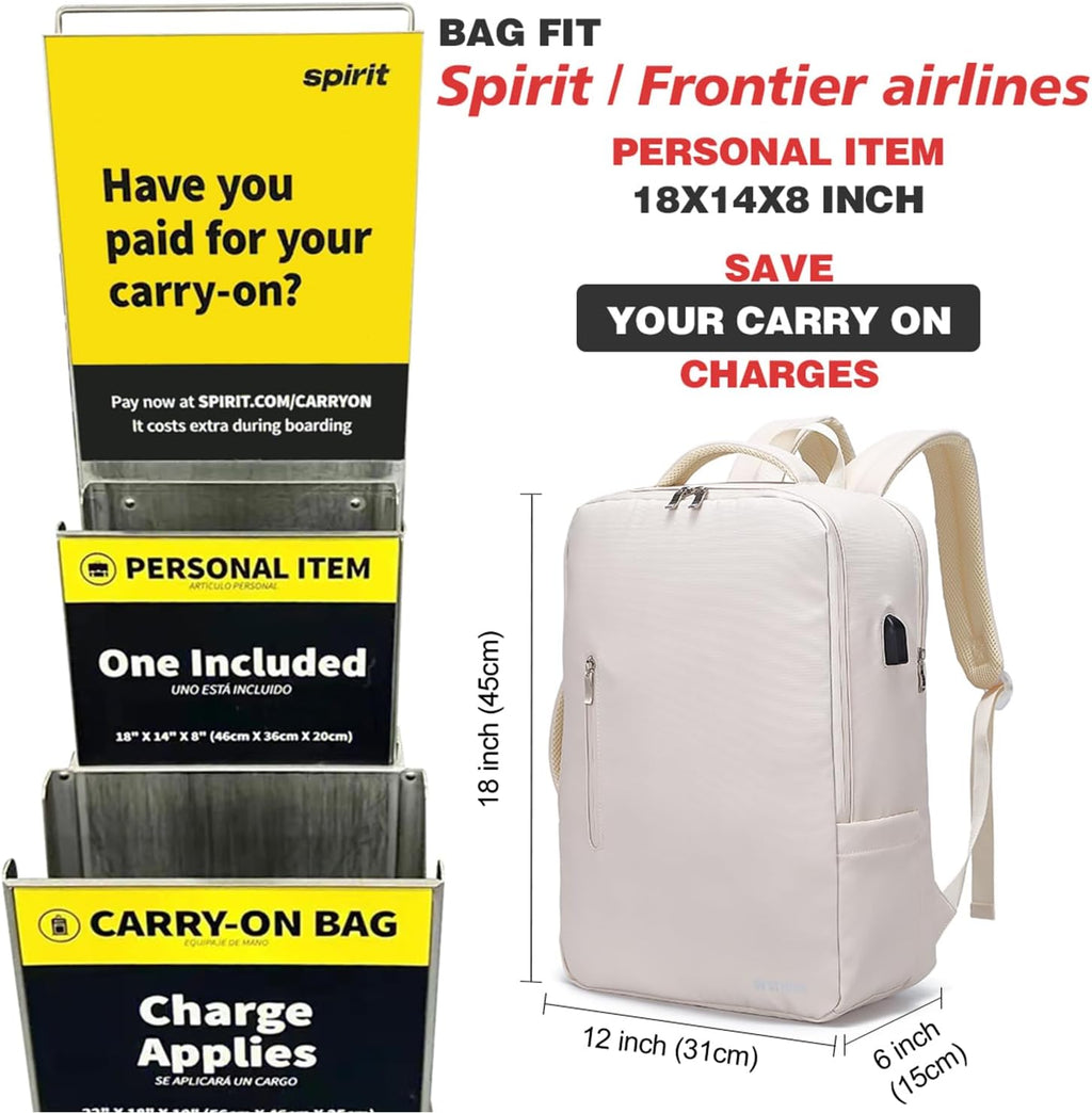 18x14x8 Inches Waterproof Travel Backpack with Charging Port W695824
