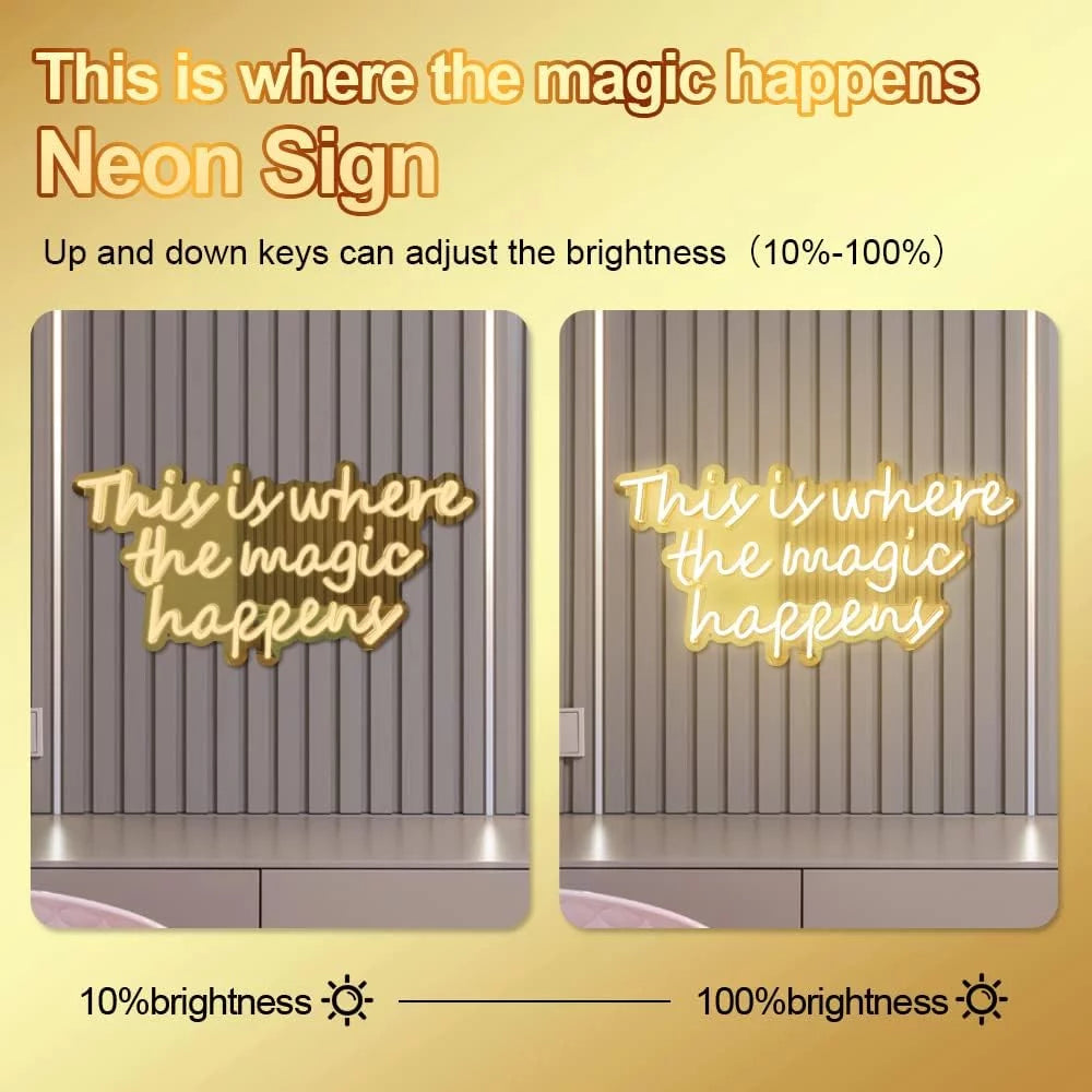 Neon Sign 24x12" with Gold Mirror Backing Q16091