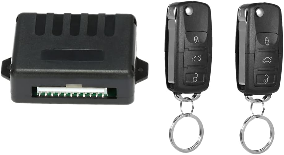Universal Car Door Lock 4PCS, 12V Door Lock Actuator Keyless Entry System with 2 Remote Controller, Central Control Locking Kit with Trunk Release Button J56140