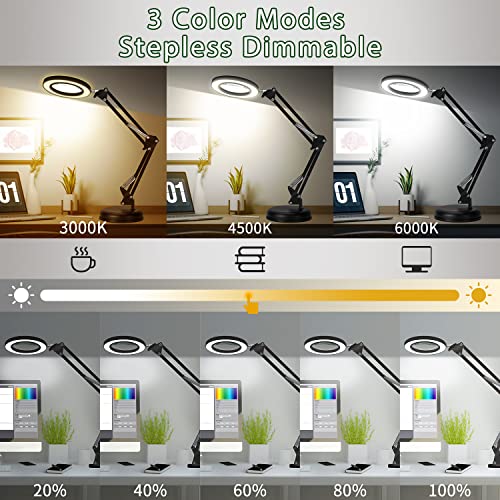 10X Magnifying Desk Lamp with Clamp, White A860332