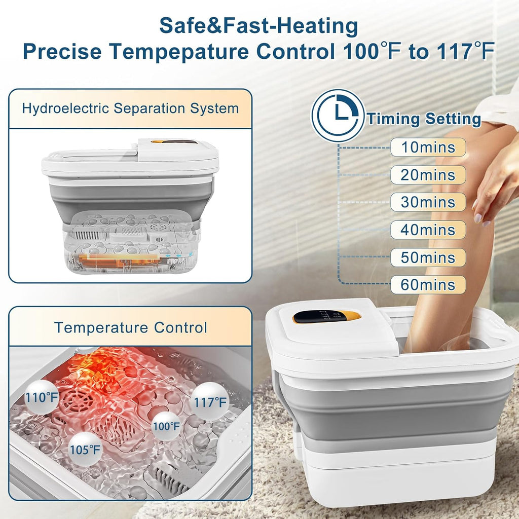 Collapsible Foot Spa Bath with Heat and Massager V236024