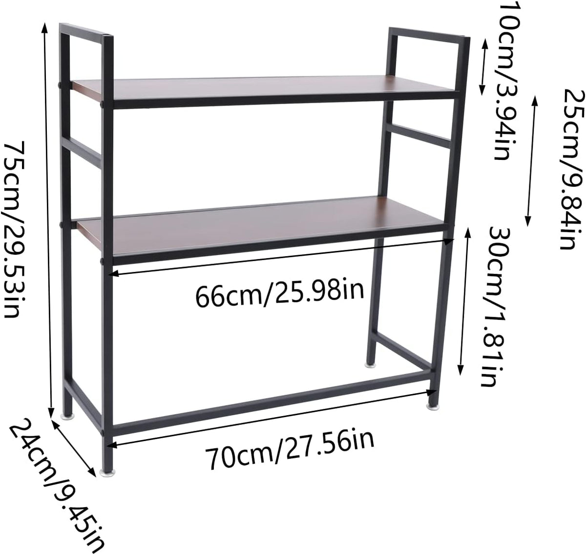 2-Tier Wood Desk Hutch K7285