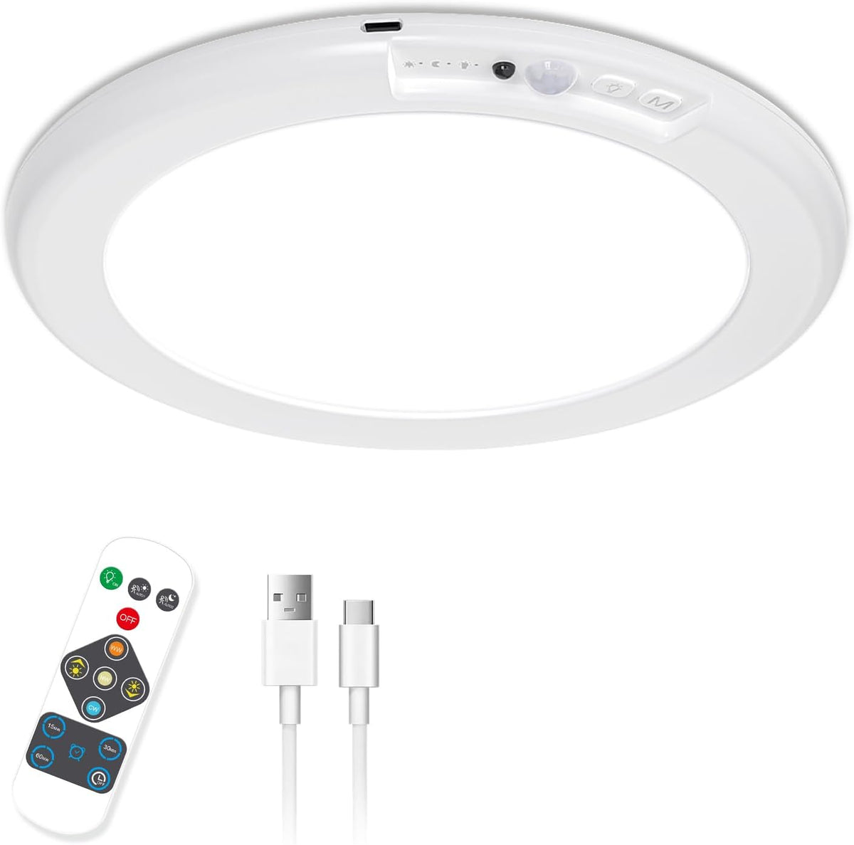 7.5 Inch 6500K Battery Powered Ceiling Light with Remote P33945