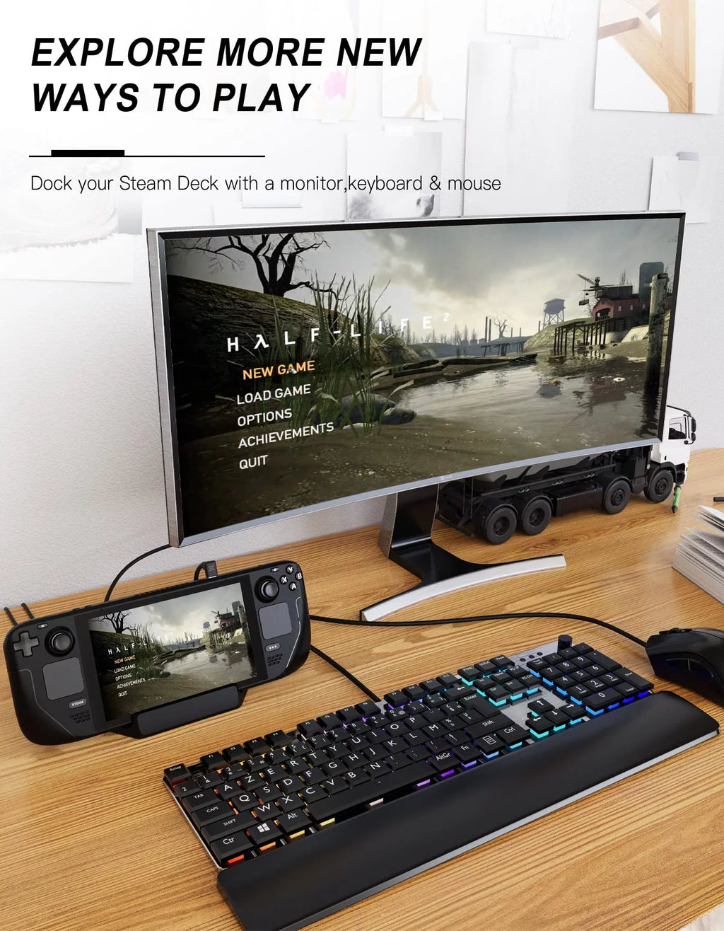6-in-1 Steam Deck Dock with Gigabit Ethernet, 4K@60Hz HDMI, USB 3.0, USB-C I358
