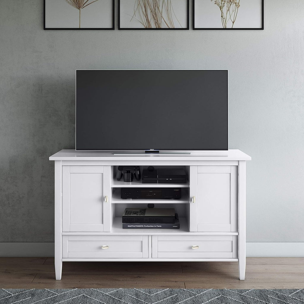 47 inch Wide Rustic Natural Aged Brown Solid Wood TV Media Stand H425