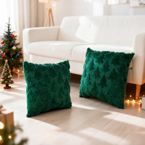 Christmas Tree Pillow Covers 18 x 18 Set of 2 Z67681
