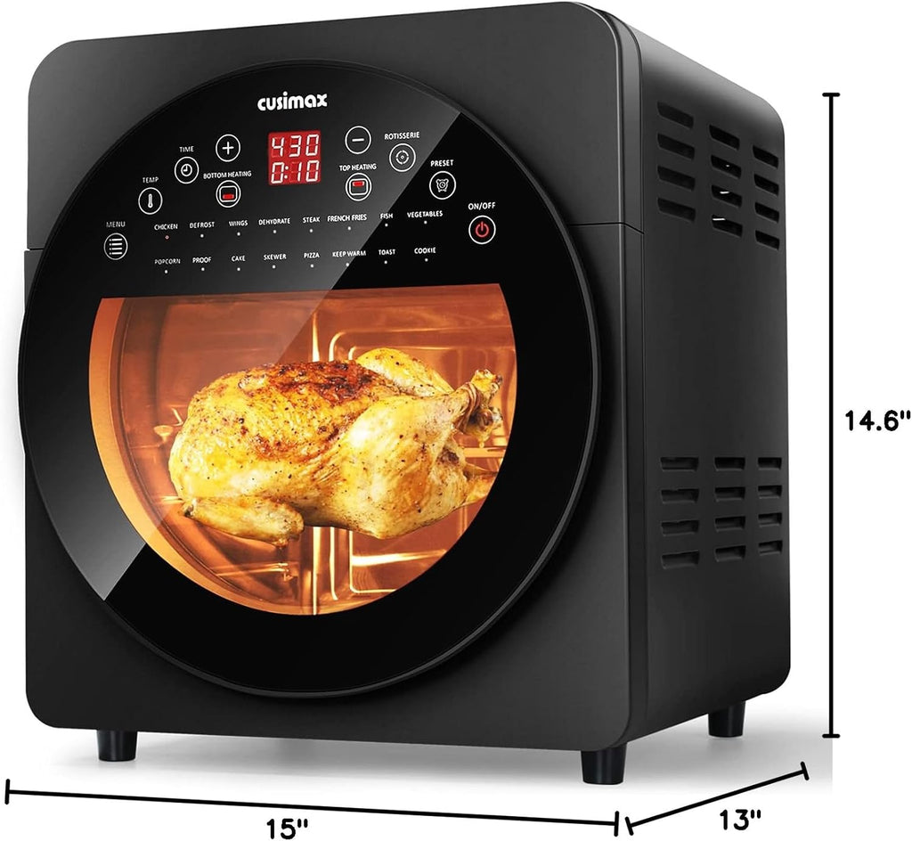 15.5 Quart Air Fryer Toaster Oven with Rotisserie & Dehydrator, Black Z335191