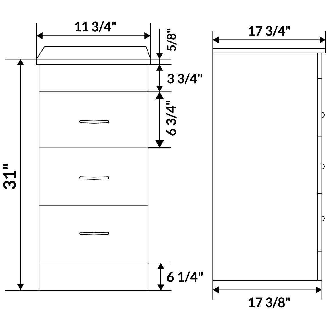 Black 36 Vanity Set with Sink Base and Drawer Base V819