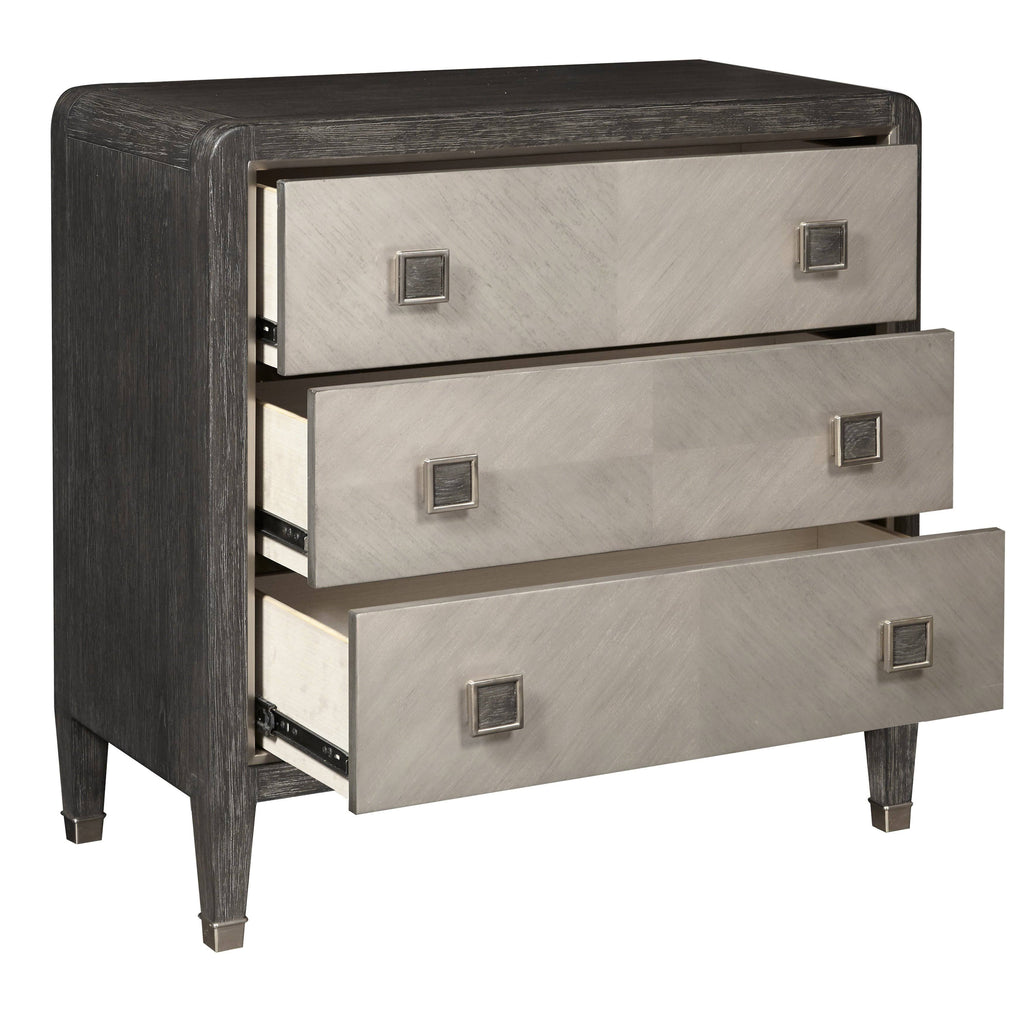 Oak Brown Three Drawer Accent Chest O895