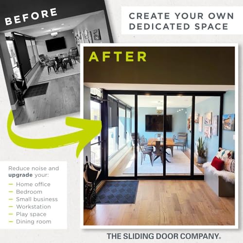 90"x80" White Triple Pane Multi Sliding Glass Wall Room Divider with Aluminum Framed Clear Tempered Glass Z34440