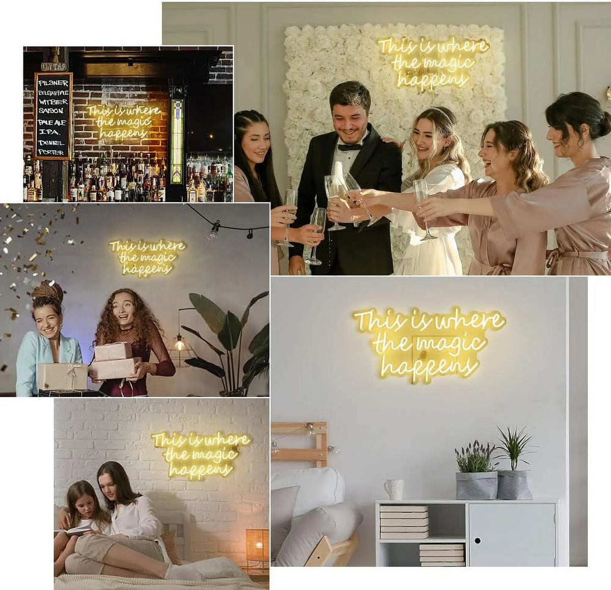 Neon Sign 24x12" with Gold Mirror Backing Q16091