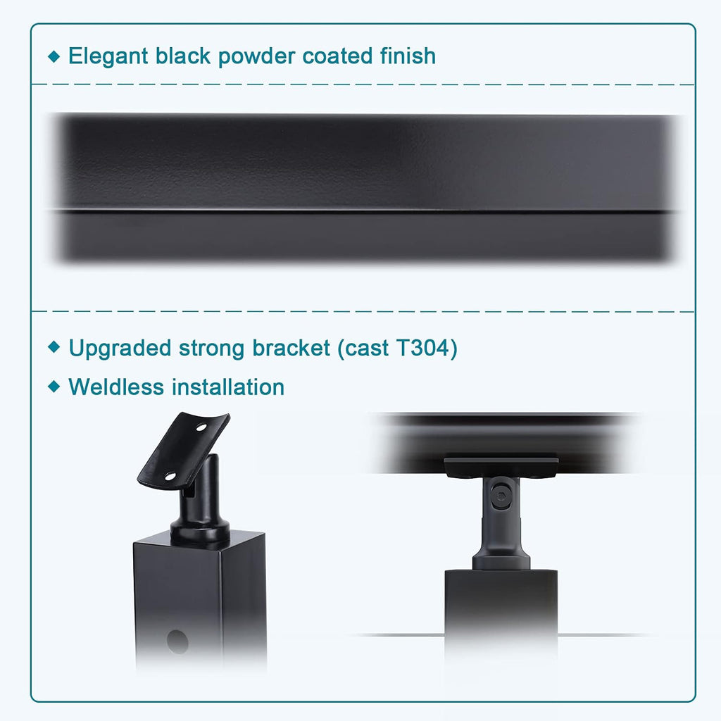 4 Pack 36x2x2 Stainless Steel Black Cable Railing Post B610865