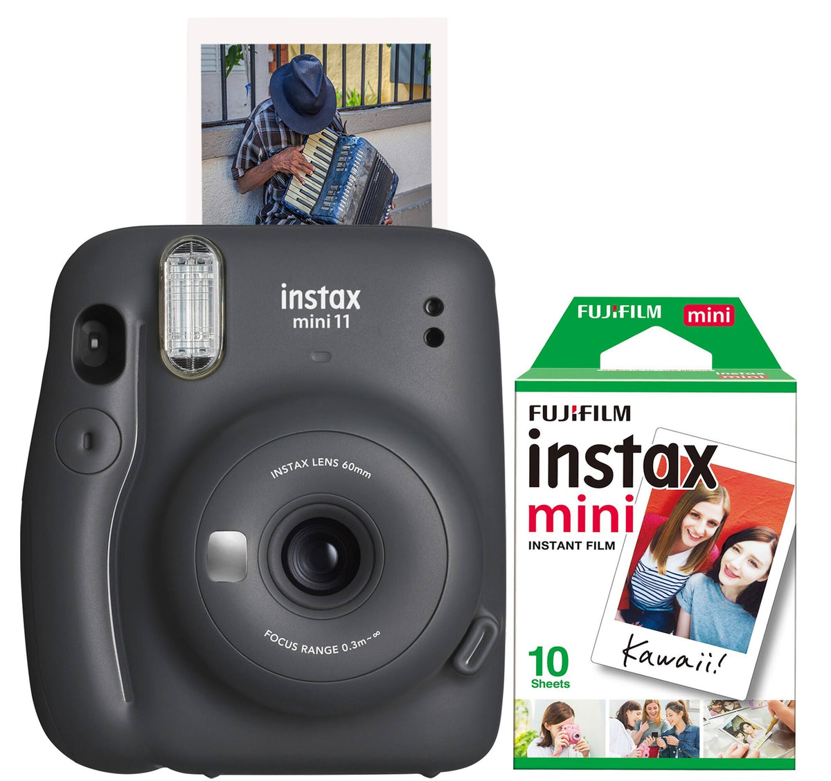 Charcoal Instax Mini 11 Camera Bundle V9539
