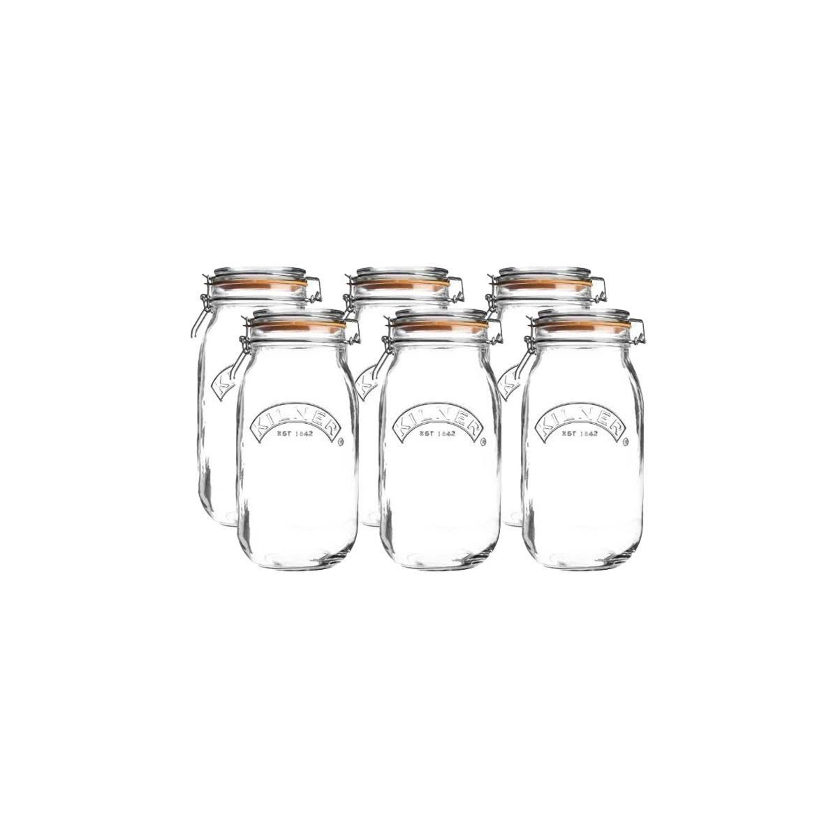 6-Pack 2L Glass Swing Top Jars O741