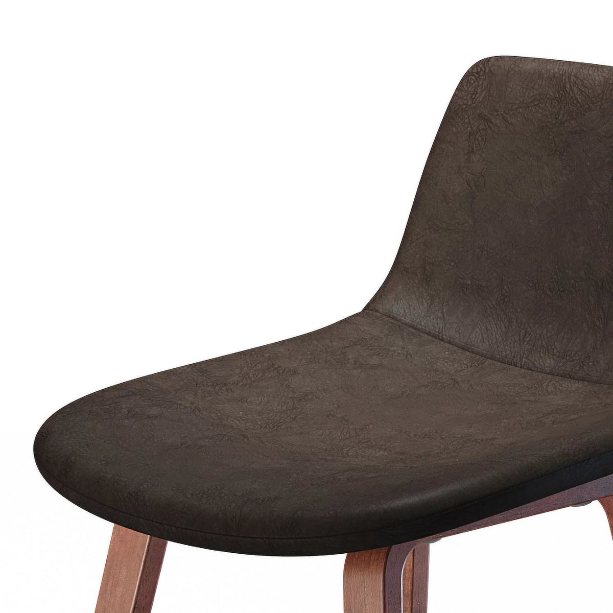 26" Counter Stool Set of 2 Distressed Brown Faux Leather Y771
