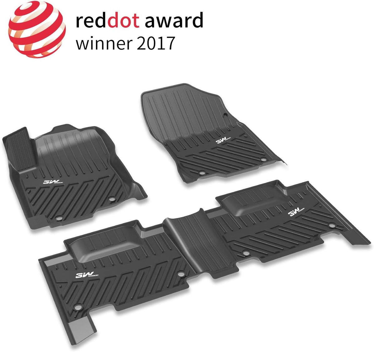 Black TPE All Weather Custom Fit Floor Liner Full Set Car Mats W35237