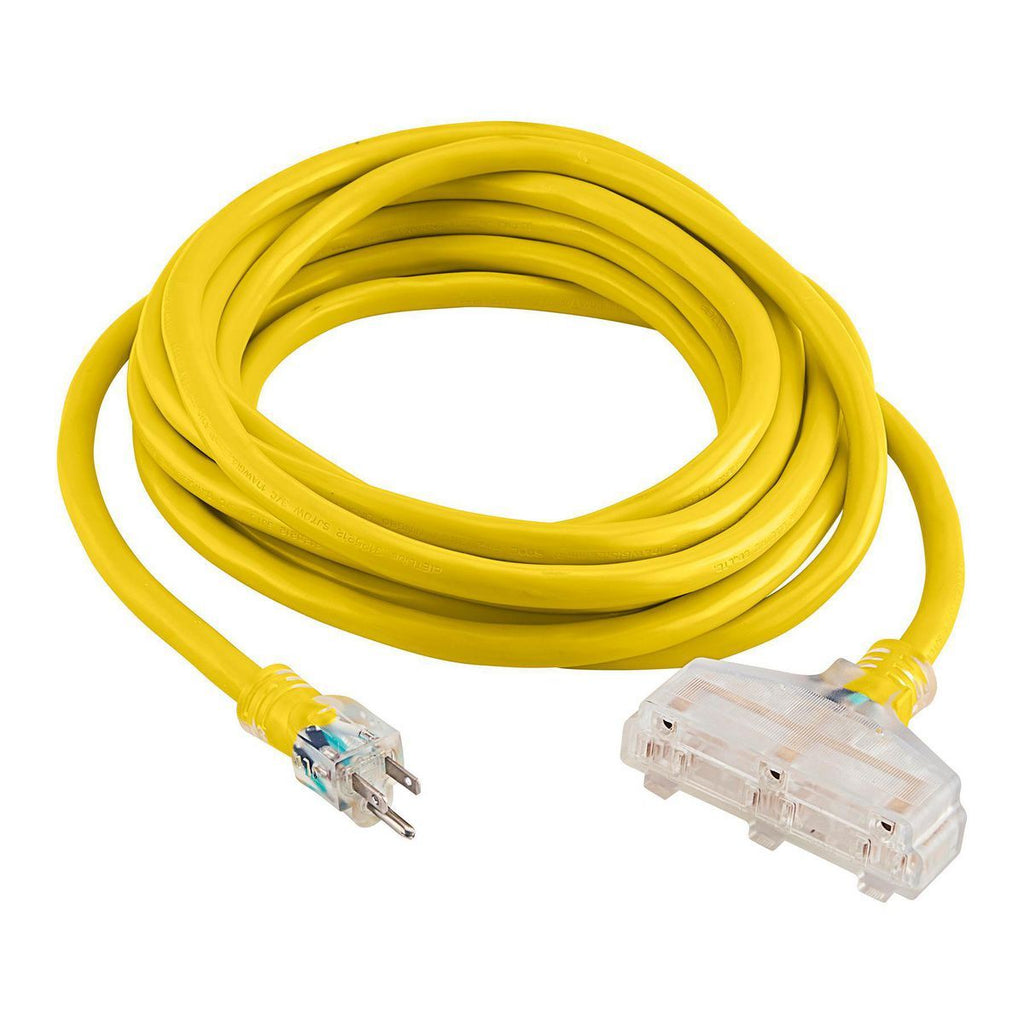 25 ft. 10/3 Gauge Triple-Tap Extension Cord, Yellow X71940