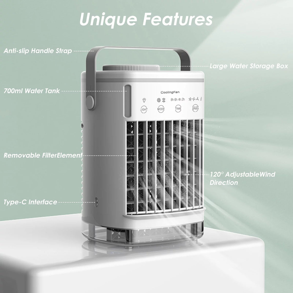 Portable 3-IN-1 Evaporative Air Cooler 700ML E654
