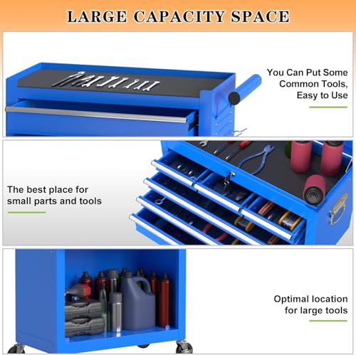 8 Drawer Rolling Tool Chest with Wheels and Lock H435