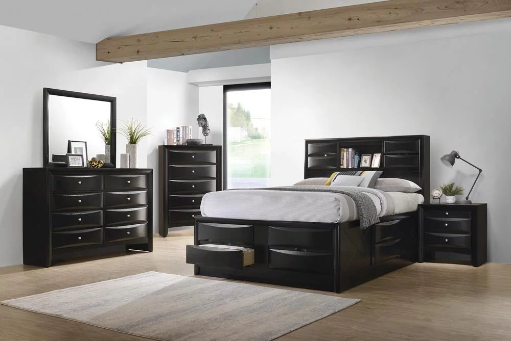 Black Eastern King Platform Storage Bed Q799