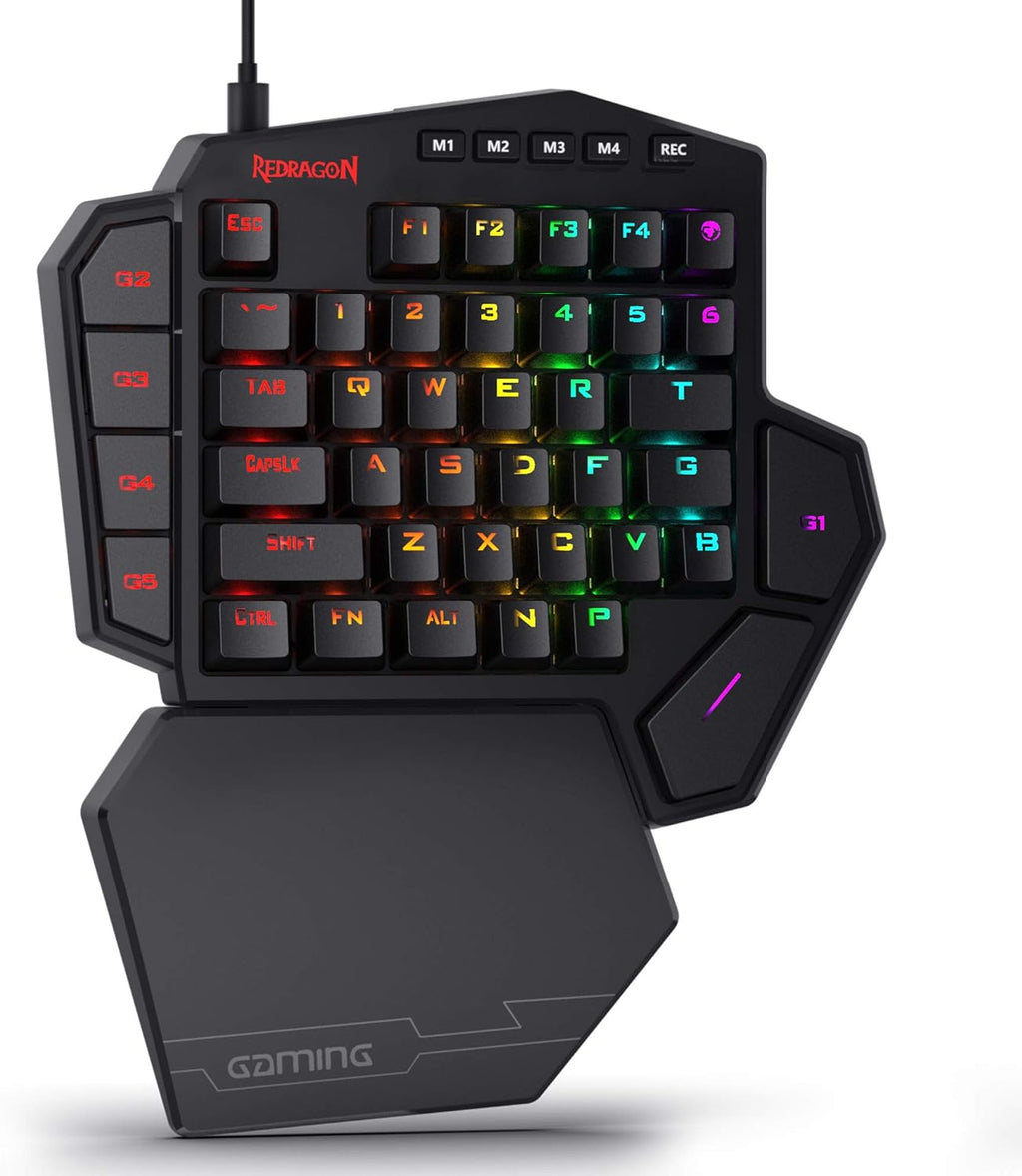 Redragon K585 One-Handed RGB Mechanical Gaming Keyboard with Detachable Wrist Rest J4473