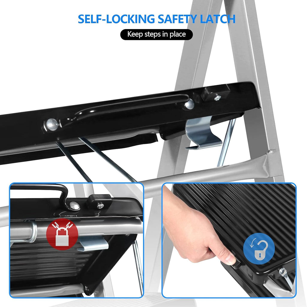 2 Step Folding Step Stool with Anti-Slip Feet Q510039