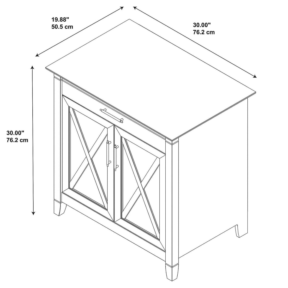 Pure White Oak Secretary Desk with Keyboard Tray and Storage Cabinet X956776