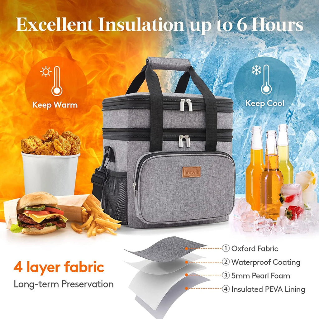 Grey Insulated Lunch Bag 21L X261
